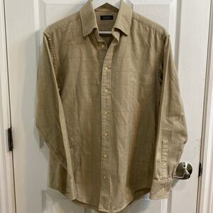 Ted Baker Endurance Button Down Shirt Men’s Size Small Tan Long Sleeve Cotton